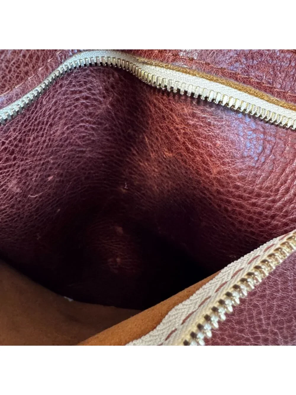 Portland Leather Goods Classic Nutmeg Leather Backpack With Gold Zippers - Picture 8 of 11